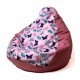 Sako bag pouffe Pear print dark pink-butterfly L 105 x 80 cm