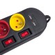 Maclean power strip, 4-socket extension cable + 2xUSB, with switches, 250VAC/10A, 2.1A 5V, 1.5m, black, MCE229 B Maclean power strip, 4-socket extension cable + 2xUSB, with switches, 250VAC/10A, 2.1A 5V, 1.5m, black, MCE229 B