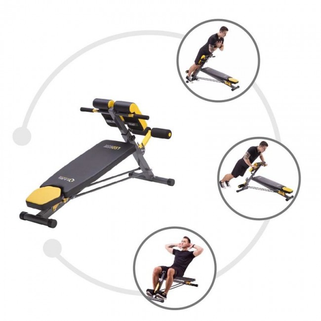 HMS Fitness LSR8311 Flat weight training bench Adjustable seat Home Black, Yellow HMS Fitness LSR8311 Flat weight training bench Adjustable seat Home Black, Yellow