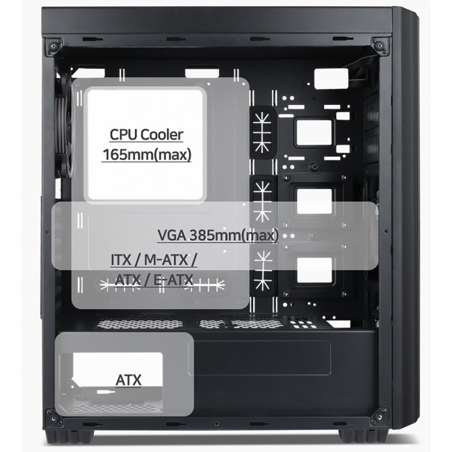 Gembird Fornax K500 ATX computer case, Midi Tower, Black Gembird Fornax K500 ATX computer case, Midi Tower, Black