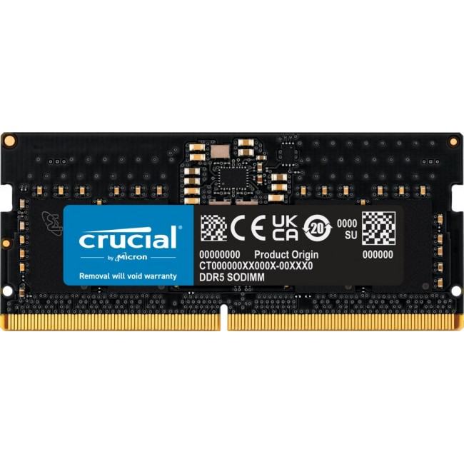 Crucial 8GB (1x8GB) DDR5-5600 CL 46 SO-DIMM RAM Notebook Speicher memory module 5600 MHz ECC Crucial 8GB (1x8GB) DDR5-5600 CL 46 SO-DIMM RAM Notebook Speicher memory module 5600 MHz ECC