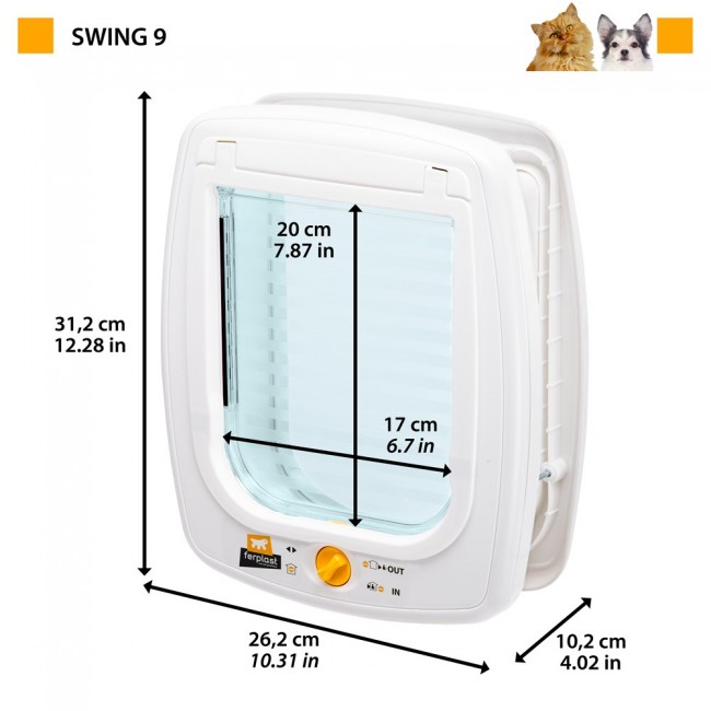 FERPLAST Swing 9 - Door for medium dogs and large cats, white FERPLAST Swing 9 - Door for medium dogs and large cats, white