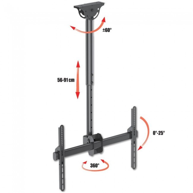 Techly 37-70 Telescopic Ceiling Universal LED TV LCD Support