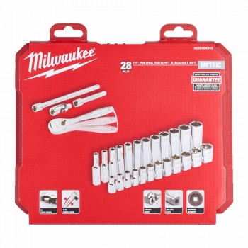 MILWAUKEE SOCKET SET 28 pcs. 1/4