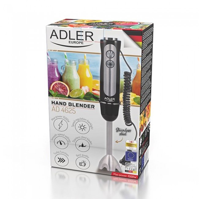 ADLER AD 4625B Hand blender Stainless steel 1500 W Black ADLER AD 4625B Hand blender Stainless steel 1500 W Black