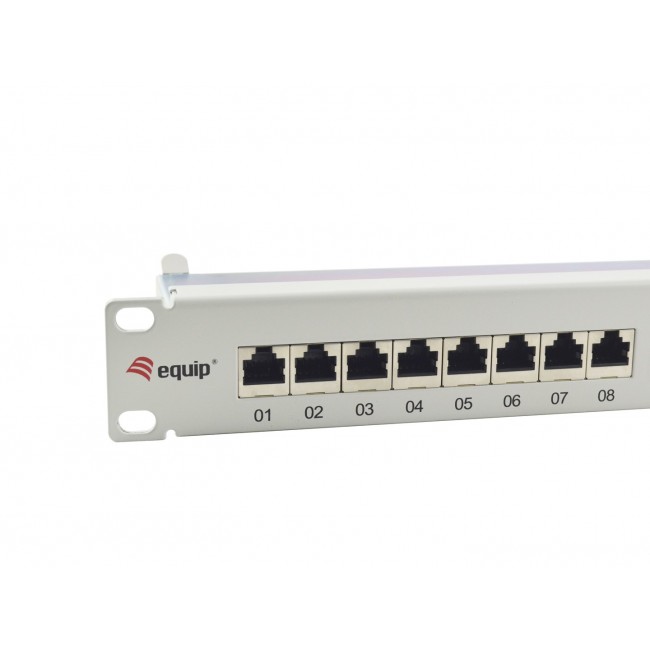 Equip 24-Port Cat.6A Shielded Patch Panel, Light Grey Equip 24-Port Cat.6A Shielded Patch Panel, Light Grey