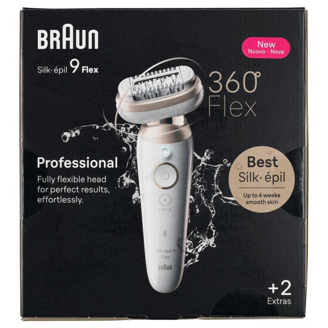 BRAUN Silk-epil 9-011 3D IPL Epilator, Wet & Dry, White, Gold
