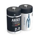 2x Ansmann NiMH 10000 Mono D rechargeable
