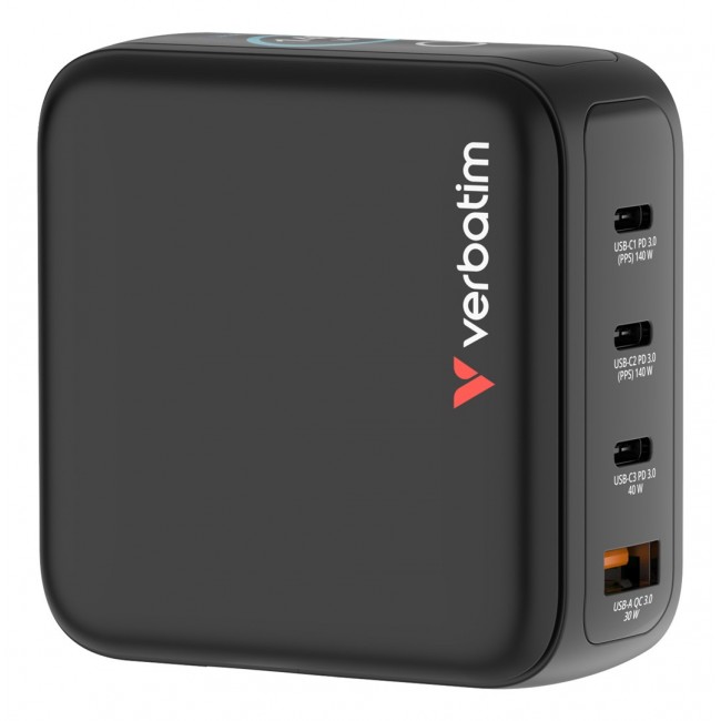 Verbatim Mini GaN Charger 140W with Display