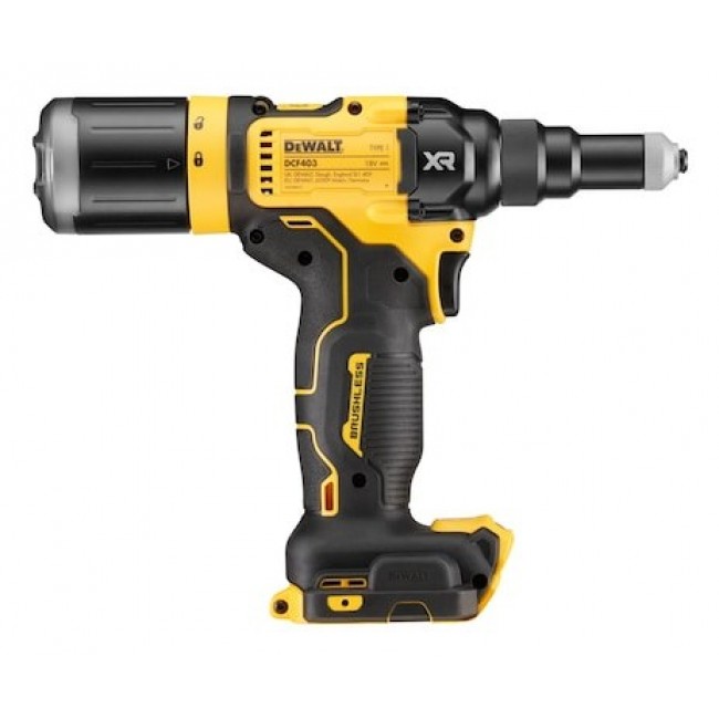 DeWALT DCF403NT-XJ power rivet tool Black, Yellow 2.4,3.2,4,4.8 mm 10000 kN DeWALT DCF403NT-XJ power rivet tool Black, Yellow 2.4,3.2,4,4.8 mm 10000 kN