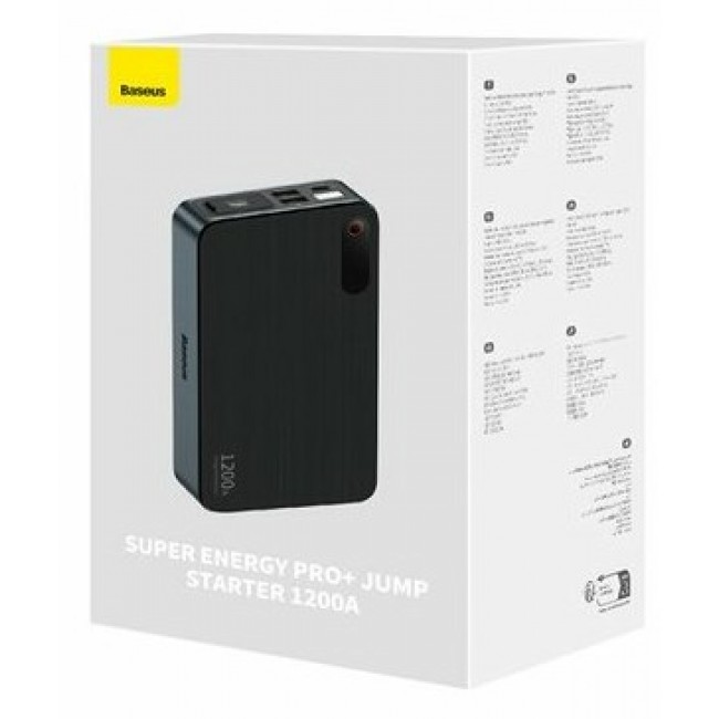 Powerbank/Jump Starter Baseus Pro+ Car Jump Starter, 12000mAh, 1200A, USB (Black)