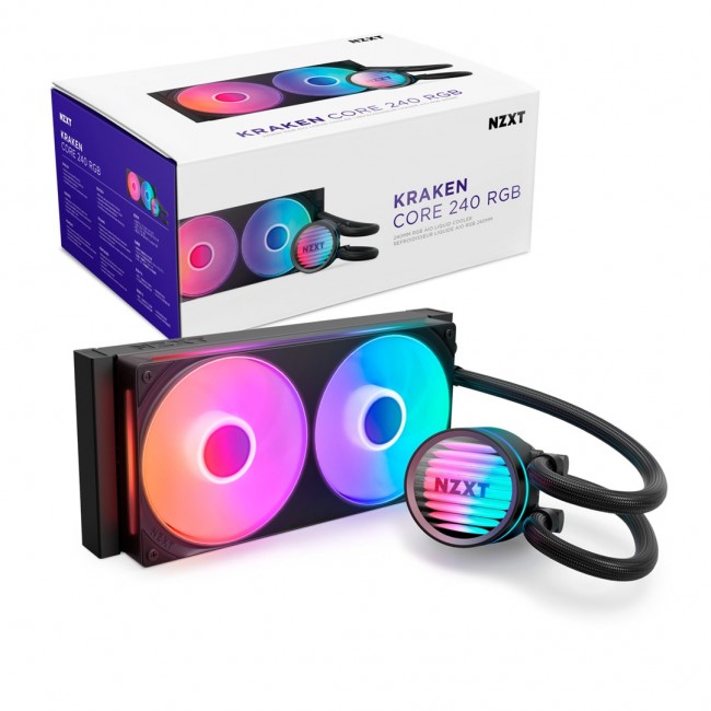 NZXT Kraken Core 240 RGB Processor Liquid cooling kit 12 cm Black 1 pc(s)