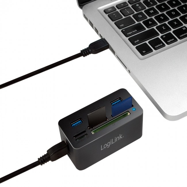 LogiLink CR0042 laptop dock/port replicator Wired USB 3.2 Gen 1 (3.1 Gen 1) Type-A Black