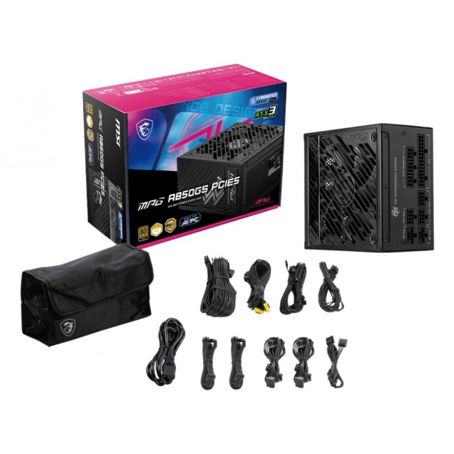 MSI MPG A850GS PCIE5 power supply unit 850 W 24-pin ATX ATX Black