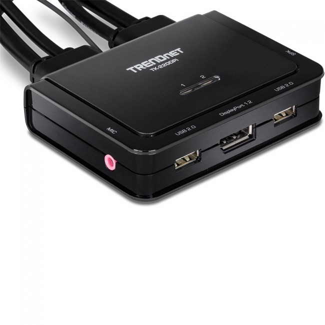 Trendnet TK-220DPI KVM switch Black Trendnet TK-220DPI KVM switch Black
