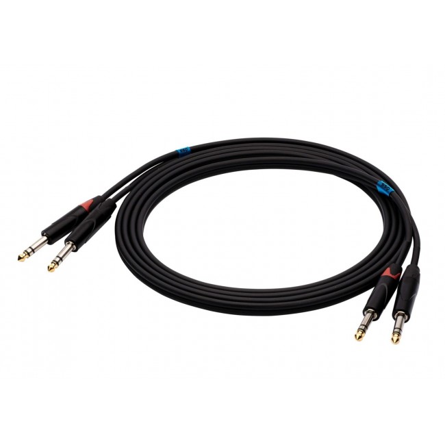SSQ JSJS1 SS-1456 Cable 2x Jack Stereo - 2x Jack Stereo 1 m Black SSQ JSJS1 SS-1456 Cable 2x Jack Stereo - 2x Jack Stereo 1 m Black