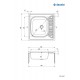 1-bowl steel sink with drainer - overlay