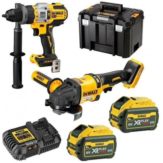 DEWALT. 18V DCK2016T2T COMBO KIT (DCD999 + DCG418) 2x6.0Ah