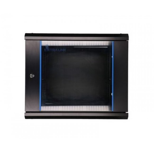 Extralink Rackmount cabinet 9U 600x600 Black wall mounted