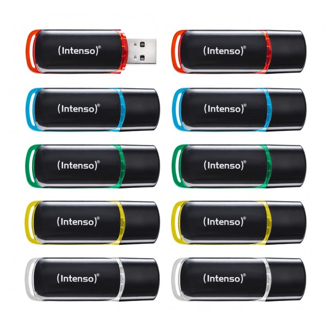 Intenso 3511551 USB flash drive 4 GB USB Type-A 2.0 Black, Red, Green, Transparent, Yellow, Blue
