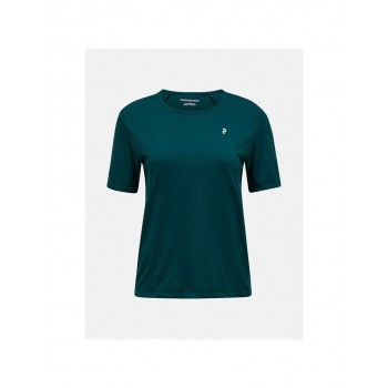 Koszulka damska PEAK PERFORMANCE W Wool-Blend Shortsleeve kolor zielony - L
