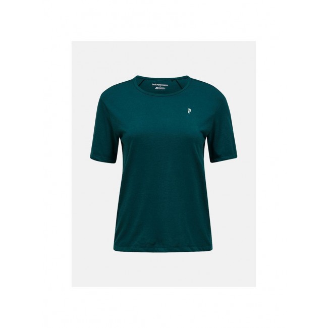 Koszulka damska PEAK PERFORMANCE W Wool-Blend Shortsleeve kolor zielony - L