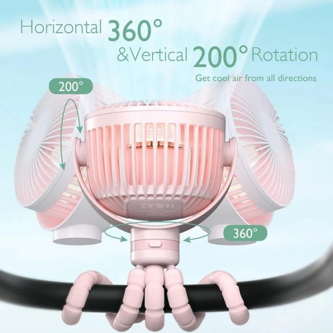 Momcozy portable stroller fan, pink