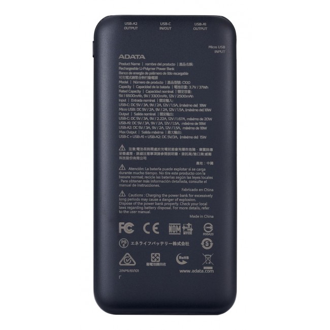 ADATA C100 Lithium Polymer (LiPo) 10000 mAh Black
