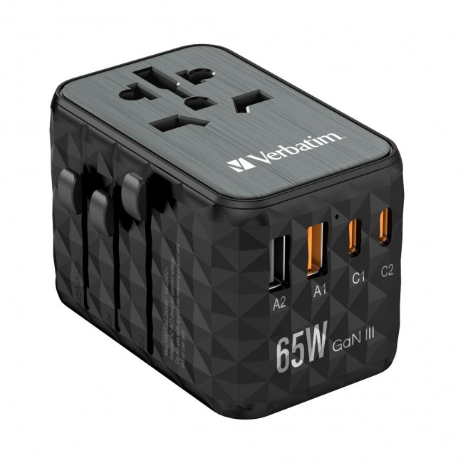 Verbatim GAN III UTA-05 2 X USB-C PD 65W & QC 4+ / 2 X USB-A Verbatim GAN III UTA-05 2 X USB-C PD 65W & QC 4+ / 2 X USB-A