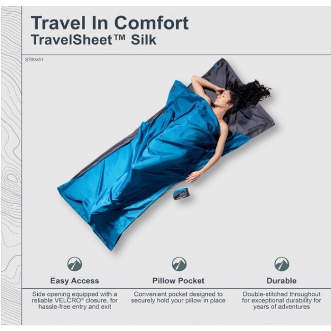 Cocoon TravelSheet Rectangular sleeping bag Cotton Blue