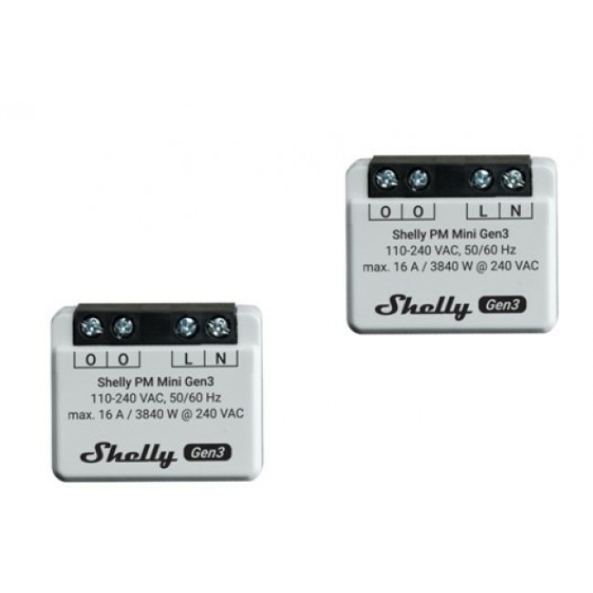 Shelly PM Mini Gen3 Smart switch 1P Grey Shelly PM Mini Gen3 Smart switch 1P Grey