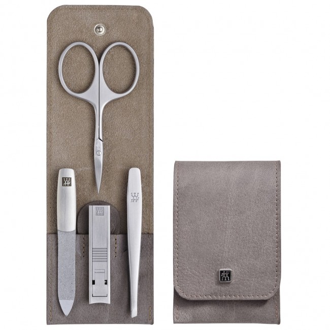 Zwilling Twinox Manicure Set Taupe, Leather Case, 4 Pieces - Taupe