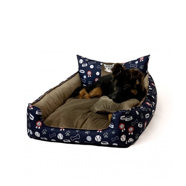 GO GIFT Dog and cat bed L - brown - 90x75x16 cm