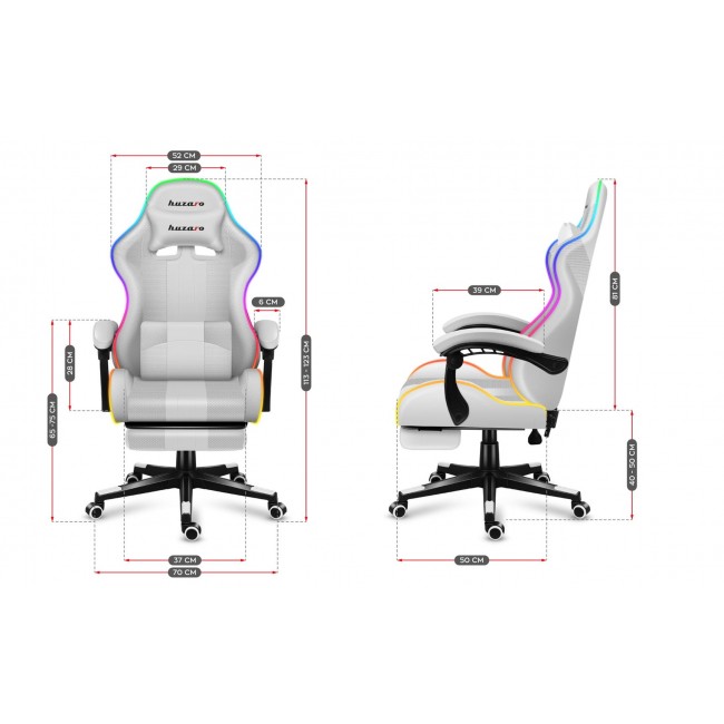 HUZARO FORCE 4.7 RGB White GAMING CHAIR HUZARO FORCE 4.7 RGB White GAMING CHAIR
