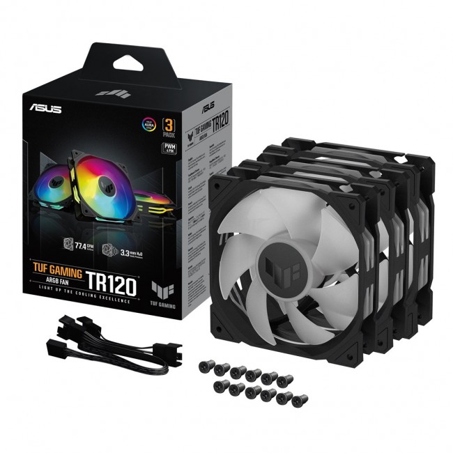 ASUS TUF GAMING TR120 ARGB 3IN1 Black Computer case Air cooler 12 cm ASUS TUF GAMING TR120 ARGB 3IN1 Black Computer case Air cooler 12 cm