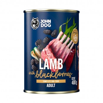 JOHN DOG Berry Line Lamb with blackberries - wet dog food - 400g