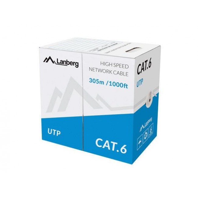 LANBERG CABLE UTP CAT.6 305M WIRE CU GRAY LANBERG CABLE UTP CAT.6 305M WIRE CU GRAY