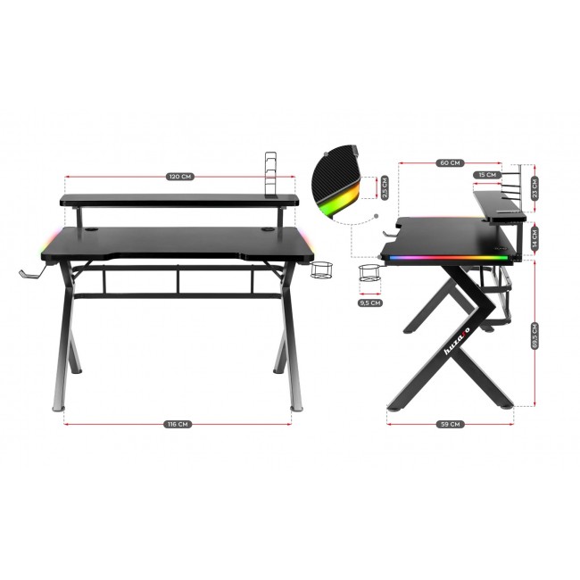 GAMING DESK HUZARO HERO 5.0 RGB GAMING DESK HUZARO HERO 5.0 RGB