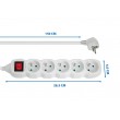 Esperanza ELK214W power extension 1.5 m 5 AC outlet(s) Indoor White