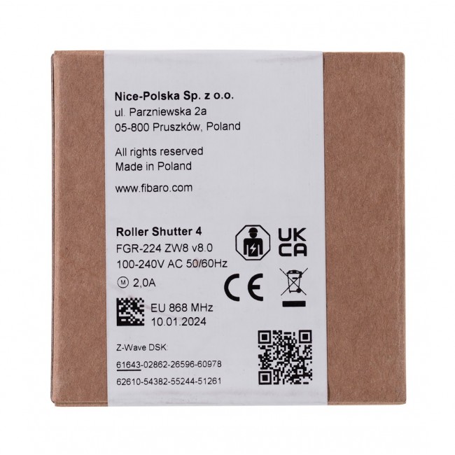 Fibaro FGR-224 blind/shutter accessory Shutter control Fibaro FGR-224 blind/shutter accessory Shutter control