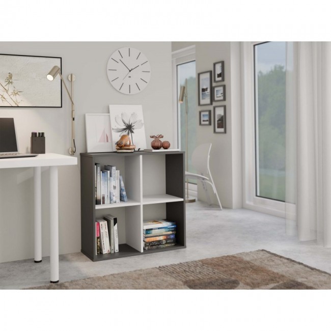 MALAX 2X2 SHELVING UNIT, ANTHRACITE/WHITE MALAX 2X2 SHELVING UNIT, ANTHRACITE/WHITE