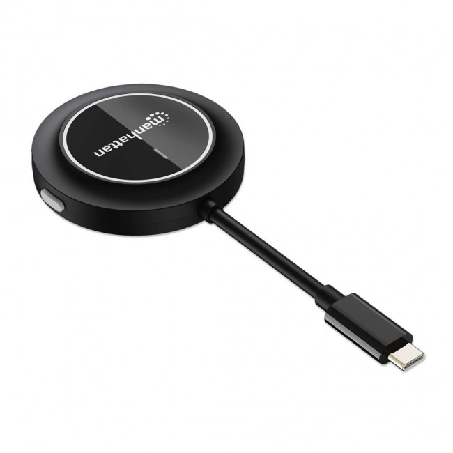 Manhattan 1080p Wireless HDMI Display Adapter with USB-C Transmitter, Dongle Wirelessly Displays a Video Signal from a USB-C Device on an HDMI TV or Projector, Requires Receiver from 208420 Wireless HDMI Presentation Kit, Black