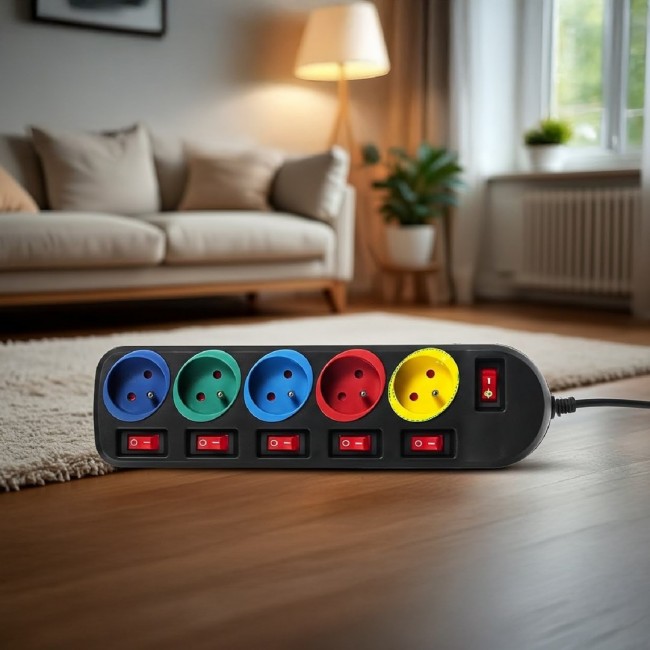 Maclean MCE204M power extension 1.5 m 5 AC outlet(s) Indoor Black, Multicolour Maclean MCE204M power extension 1.5 m 5 AC outlet(s) Indoor Black, Multicolour