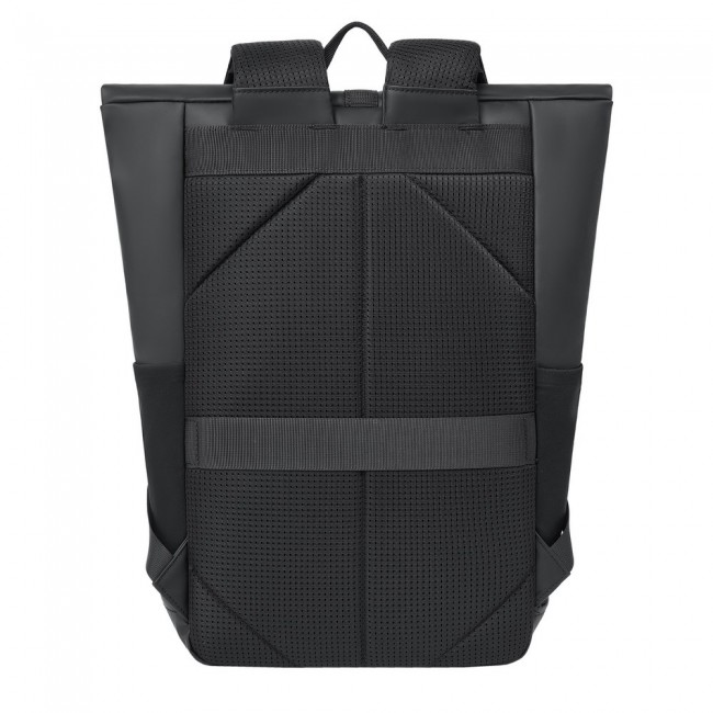 Rivacase Eden backpack Roll top backpack Black Polyester, PU leather