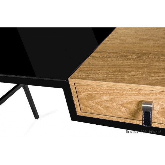 Desk with drawer Unique LESTE 120 x 60 cm black/oak