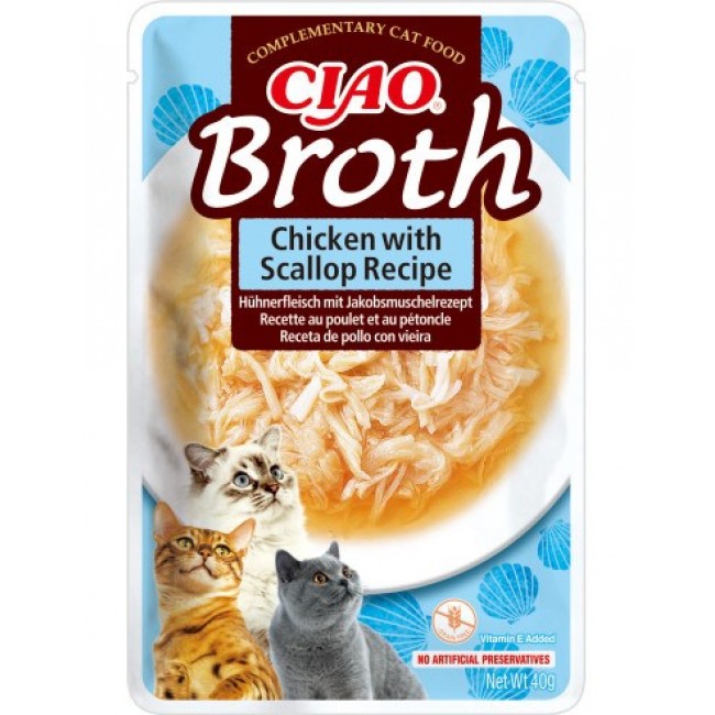 INABA Ciao Broth Chicken & Scallop - cat treats - 40g