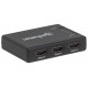 Manhattan HDMI Splitter 4-Port (Compact), 4K@30Hz, Displays output from x1 HDMI source to x4 HD displays (same output to four displays), AC Powered (cable 0.7m), Black, Three Year Warranty