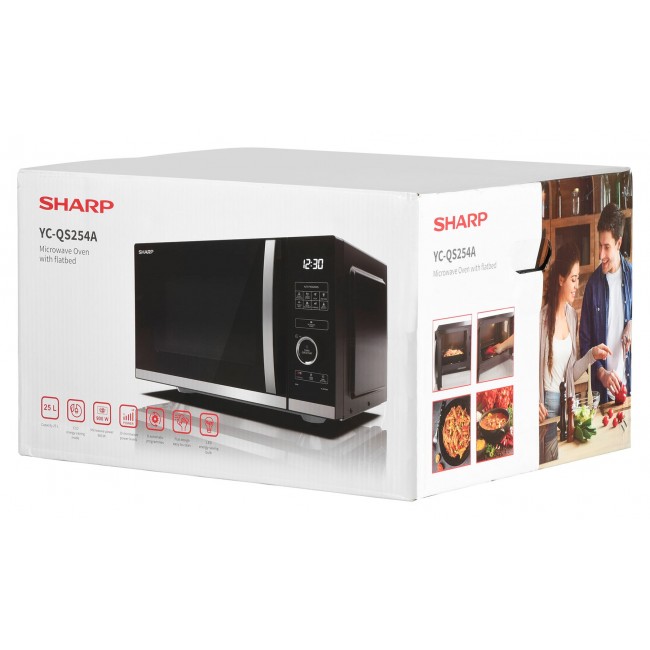 Sharp YC-QS254AE-B microwave Countertop Solo microwave 25 L 900 W Black, Stainless steel Sharp YC-QS254AE-B microwave Countertop Solo microwave 25 L 900 W Black, Stainless steel