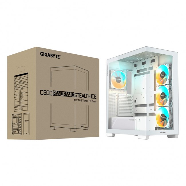 GIGABYTE C500 PANORAMIC STEALTH Midi Tower White GIGABYTE C500 PANORAMIC STEALTH Midi Tower White