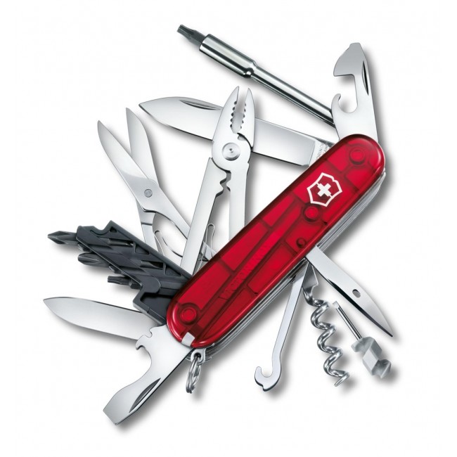 Victorinox V-1.77 25.T Pocket Knife Cyber Tool M, red transparent